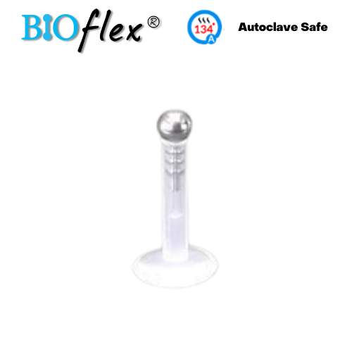 Bioflex Threadless Labret with Stainless Steel Top Ball