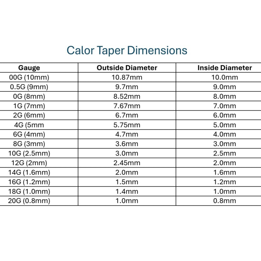 Calor Stretching Taper Sold by Each