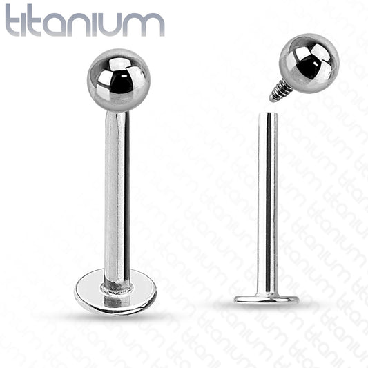 Titanium Solid Ball Labrets Internal Thread (3mm Base)